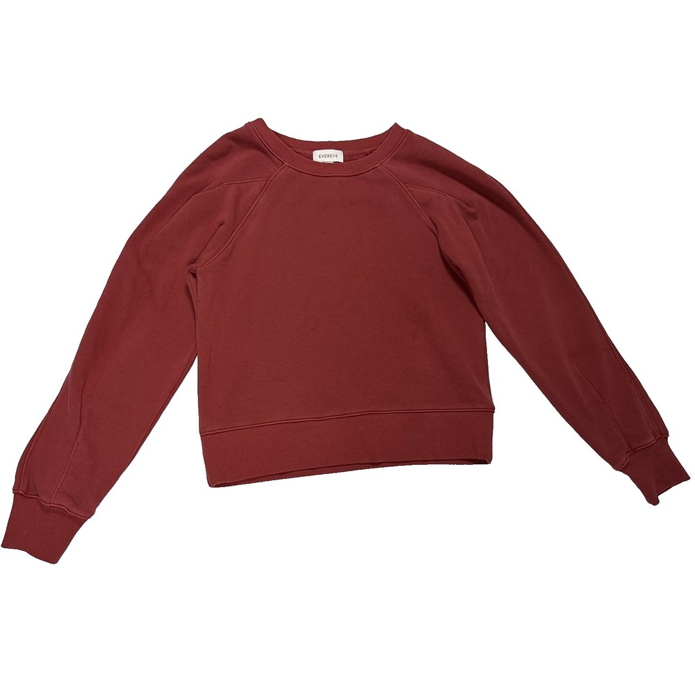 EverEve Womens XS Red Seamed Raglan Crewneck Sweatshirt Jojo Pullover